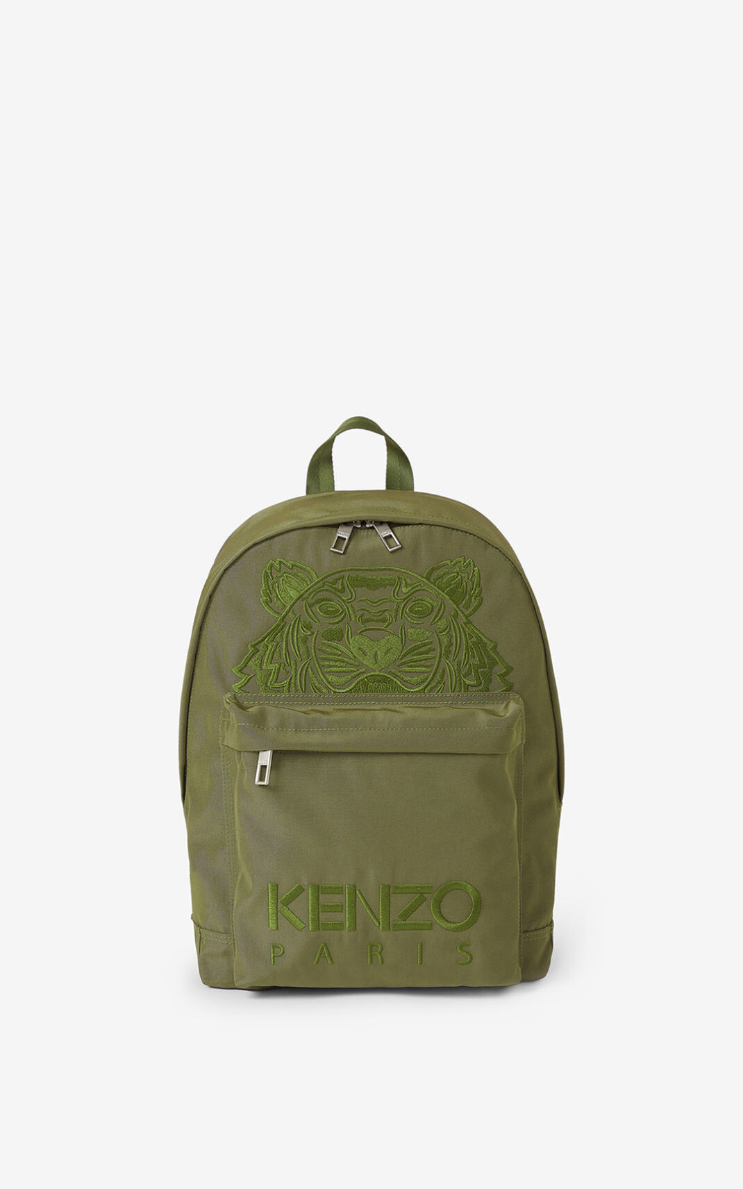 Kenzo Canvas Kampus Tiger Backpack Olive For Womens 3056PMLDQ